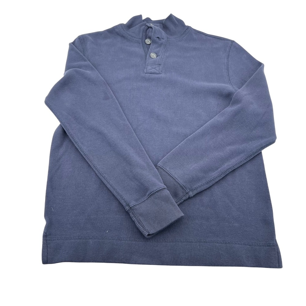 Gap Men's Pullover Sweater Mock Neck Button Quarter Zip Blue Size M‎